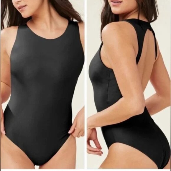 NWT Andie Swim Corsica One Piece Swimsuit Flat Black Size Small S NEW